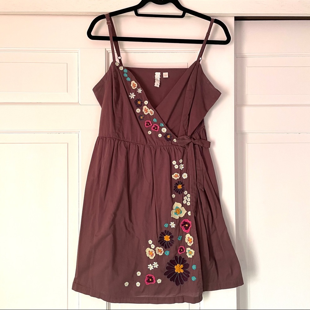 Eloise wrap dress with embroidered details